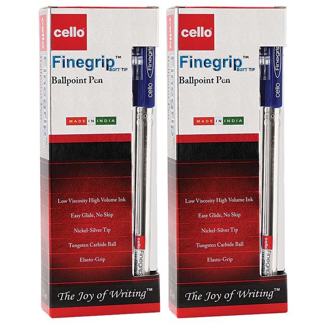 Cello - Fine Grip Blue Ball Pen 0.7mm Box of 12pcs x 2