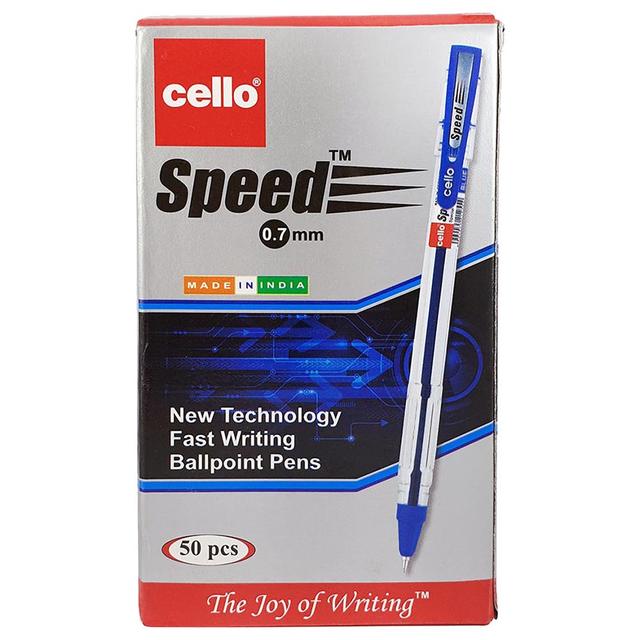 Cello - Ball Pen Speed 0.7mm Blue Pack of 50