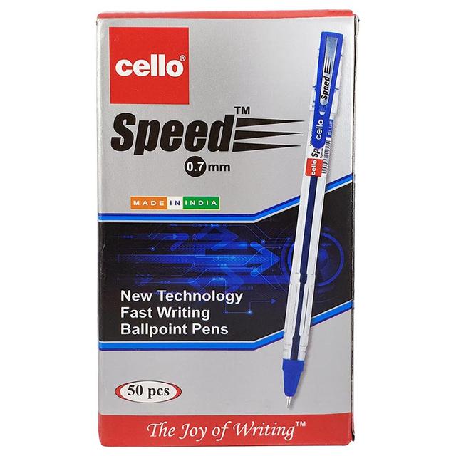 Cello - Ball Pen Speed 0.7mm Black Pack of 50