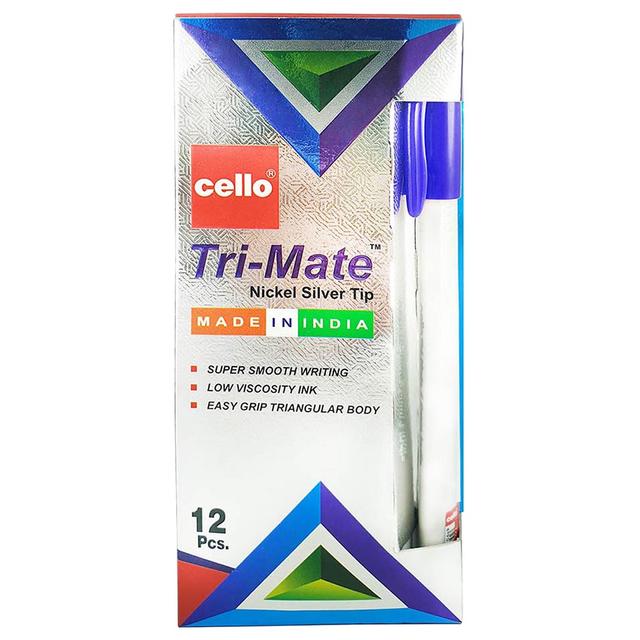 Cello - Ball Pen Trimate 1.0 mm Blue Pack of 12