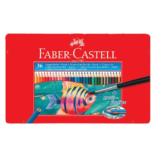 Faber-Castell - Fish Flat Tin Water Colour Pencil 36pcs