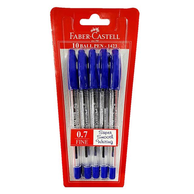 Faber-Castell - Ball Point Pen 0.7mm 10pcs - Blue