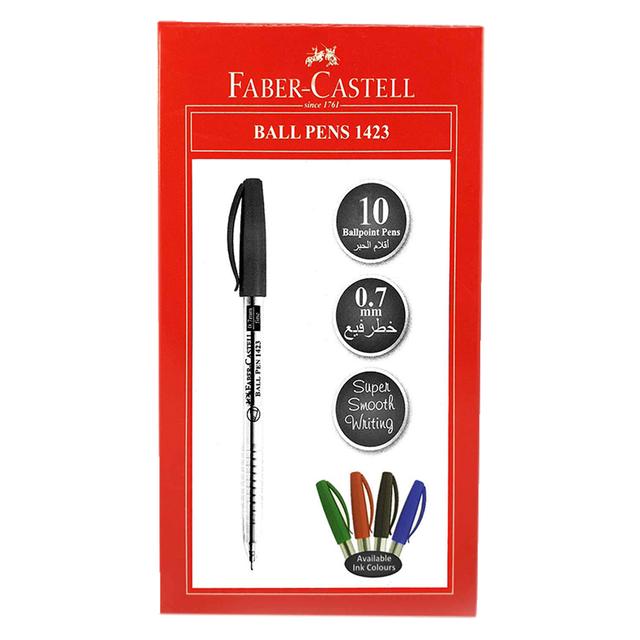 Faber-Castell - Ball Point Pen Pack of 10 - Black