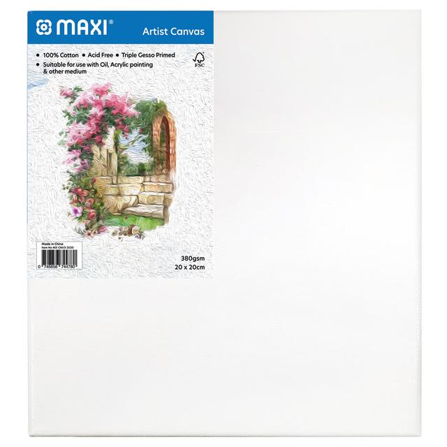 Maxi - Stretched Canvas Board 380gsm - 20x20cm