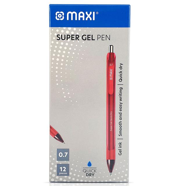 Maxi - Pack of 12 Gel Pen 0.7mm - Red