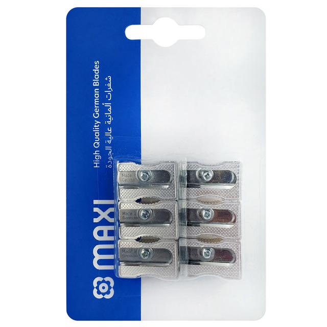 Maxi - Single Hole Metal Sharpener in Blister Pack - 6pcs