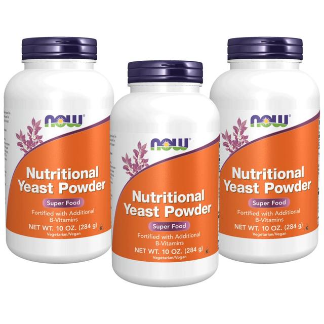 Now Foods Nutritional Yeast Powder 10 oz. Pack of 3