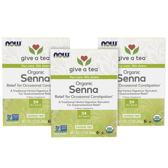 Now Foods Senna Tea, Organic 24 Tea Bags Pack of 3