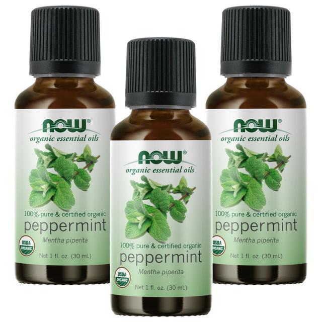 Now Organic Essential Oils Peppermint Oil organic 1 oz 3pcs