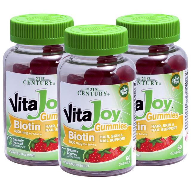 21st Century Vitajoy Gummies Biotin 5000mcg 60 Gummies 3pcs