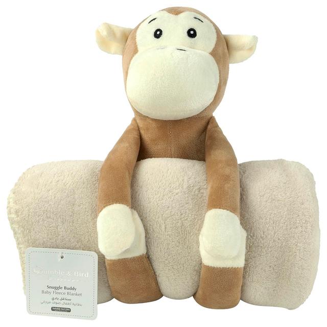 Bumble & Bird - Snuggle Buddy Baby Fleece Blanket with Travel Toy - Monkey (Exclusive)