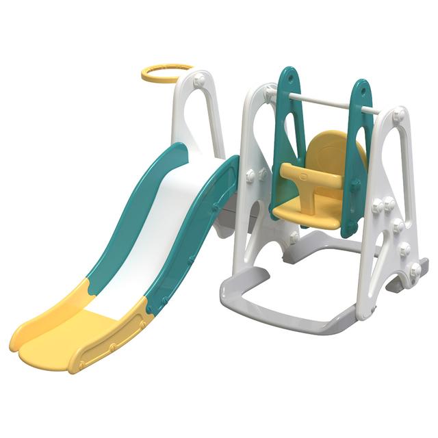 Buddiez - 3-in-1 Slide, Swing & Basketball Hoop - Green & Yellow (Exclusive)