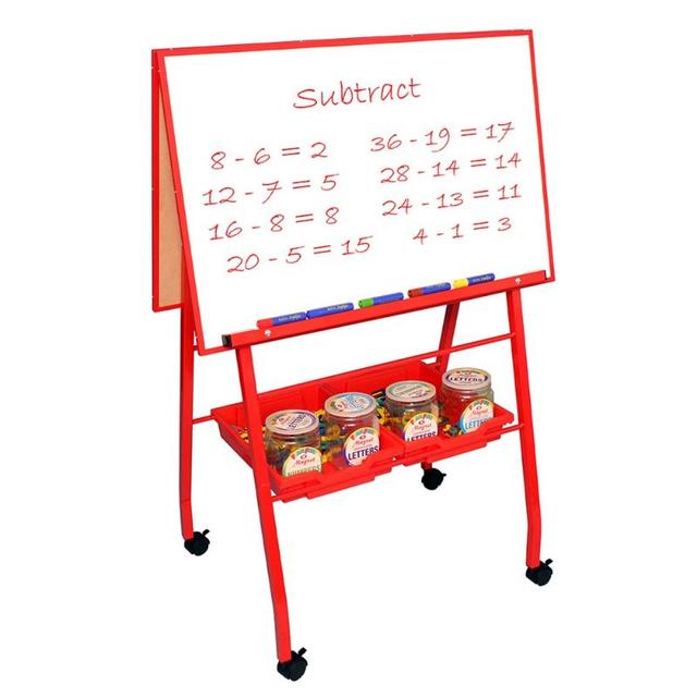 Youngstart - Double Boarded Mobile A-Frame Easel - Red