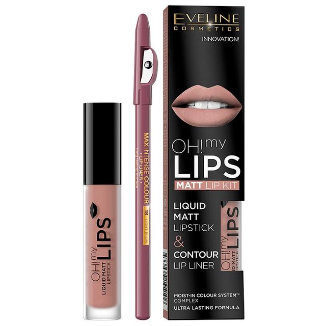 Eveline - Ohmylips Liq Matt Lipstick&Contour Lip Liner No.08