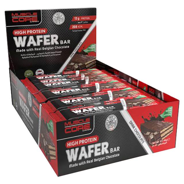 Muscle Core High Protein Wafer Bar Dark Chocolate 12x40g