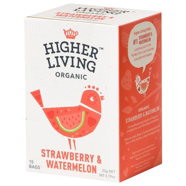 Higher Living - Strawberry & Watermelon Tea Bags - 15 Bags