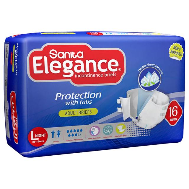 Sanita Elegance Adult Diapers Large Night 85-154cm 16pcs