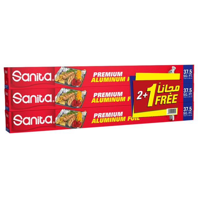 Sanita - Aluminum Foil 75 Sqft 2+1 Free Roll