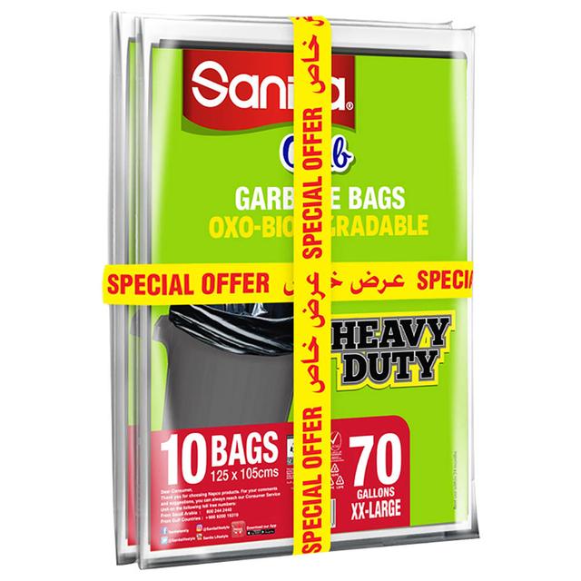 Sanita - Garbage Bags Biodegradable - 70 Gallons - 10 Bags X5