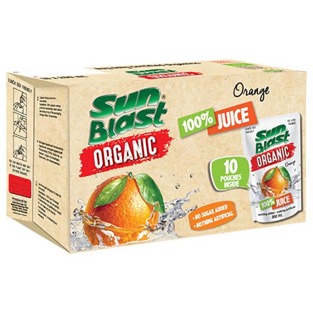 Sunblast - Pack of 10 Organic Orange Juice