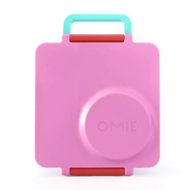 OmieBox - 2nd Gen 3 Compartments Kids Bento Box with Insulated Thermos-Pink