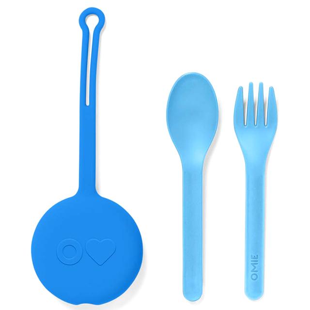 Omiebox - Utensil + Holder Set - Blue Sky