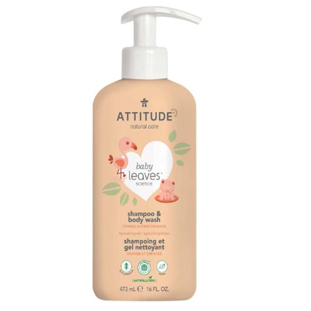 Attitude - 2-in-1 Baby Leaves Shampoo 473ml - Orange Pomegranate