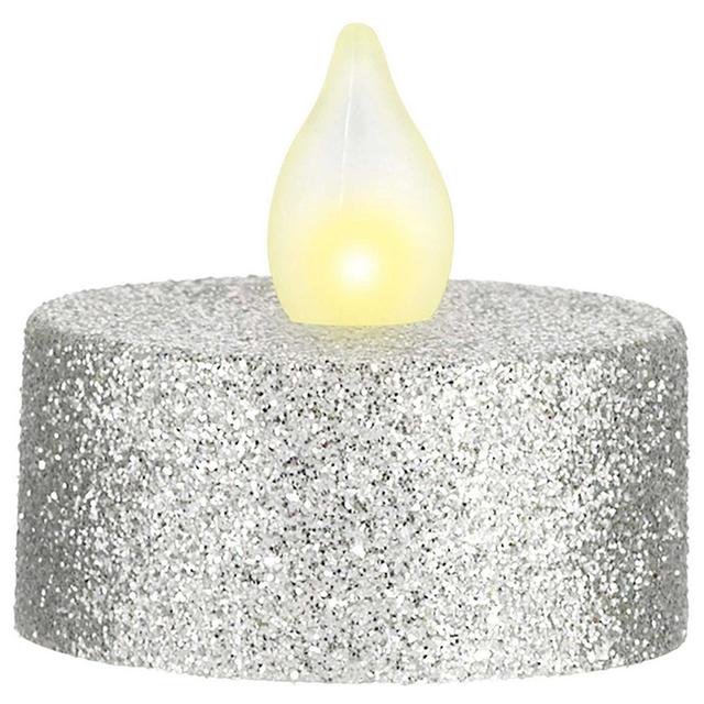 Amscan - Silver LED Glitter Tealights 10pc