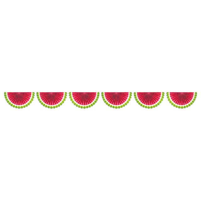 Watermelon Fan Bunting Paper Garland - Red