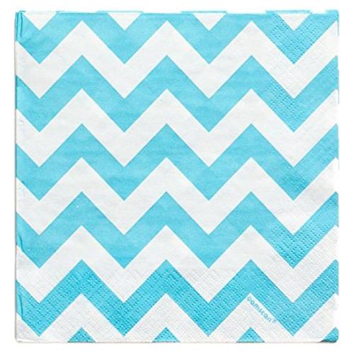 Amscan - Chevron Lunch Tissues 16pcs - Caribbean Blue