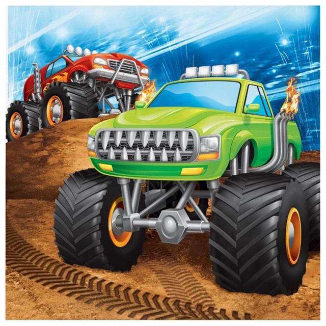 Creative Converting Monster Truck Rally Lunch Napkins 16pcs