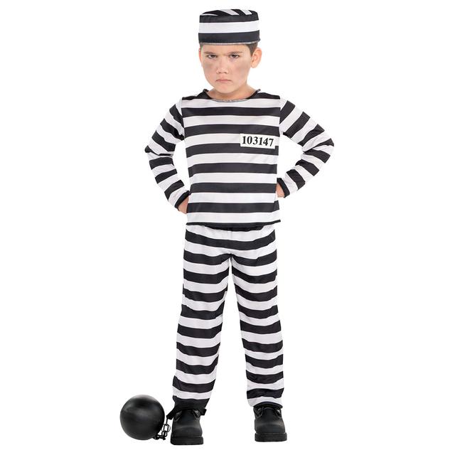 Party Centre - Boys Mischief Maker Prisoner Costume_8-10Y 