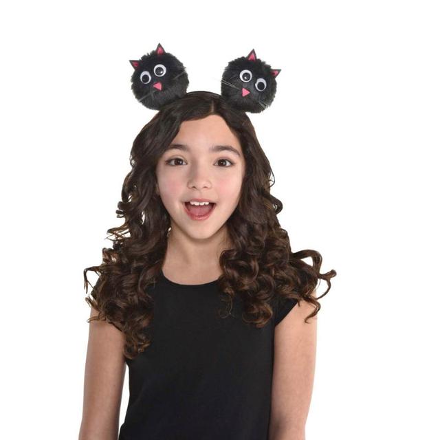 Pom Pom Black Cat Headband