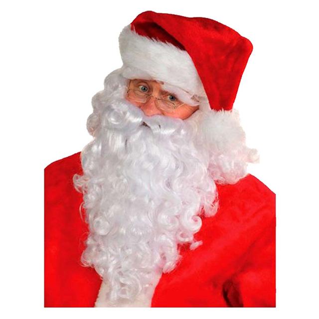 Premium Santa Wig & Beard Set of 4 - White