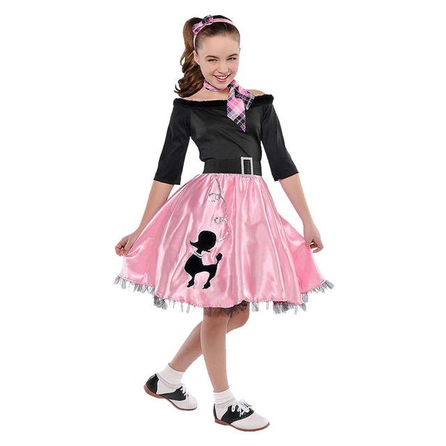 Child Miss Sock Hop Costume - Pink & Black