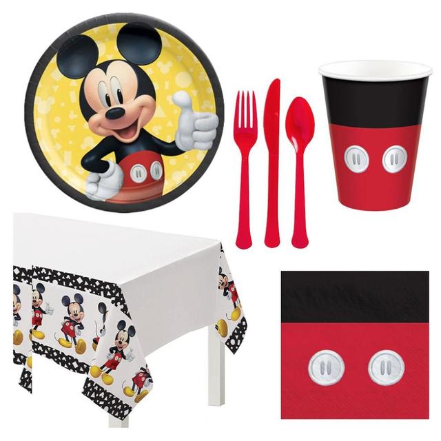 Party Centre - Mickey Tableware Party Supplies for 8 Guests