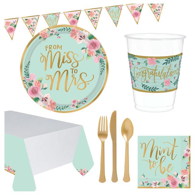 Party Center - Mint To Be Tableware Supplies For 8 Guests