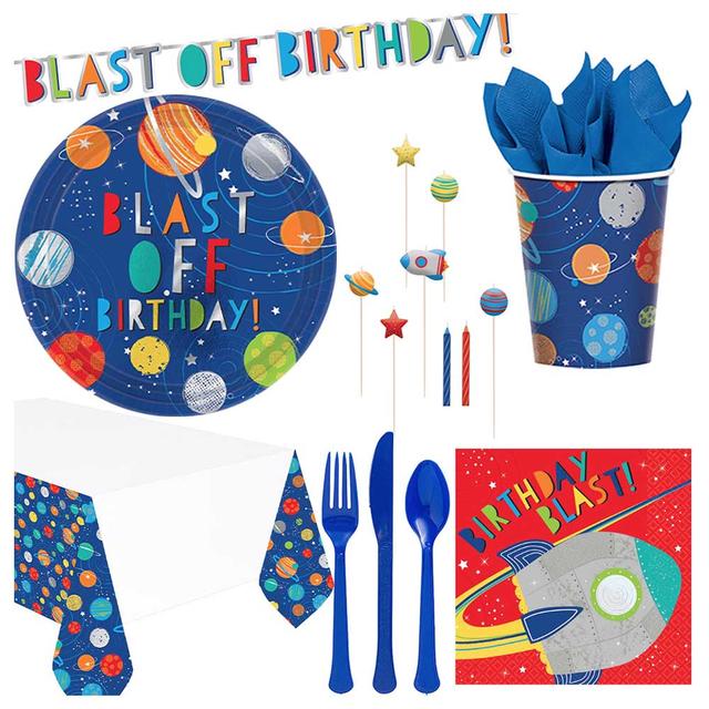 Party Center - Blast Off Tableware Supplies For 8 Guests