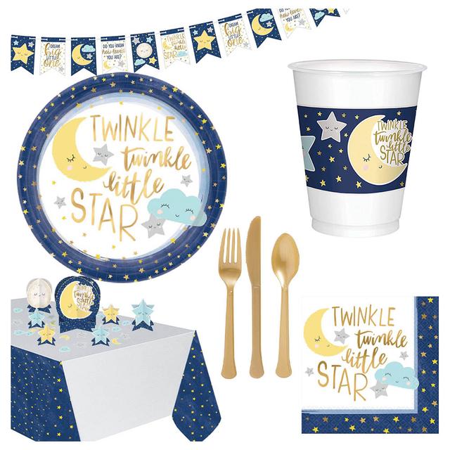 Party Center - Twinkle Little Star Tableware Supplies For 8 Guests