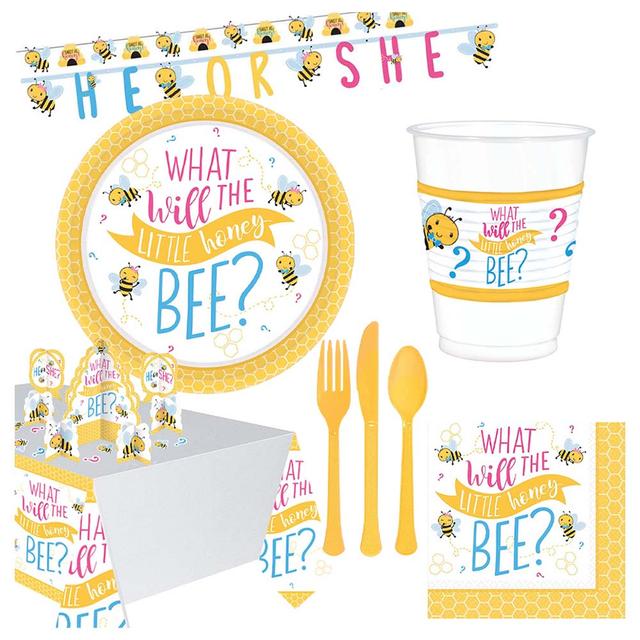 Party Center - What Will It Bee Tableware Supplies For 8 Guests