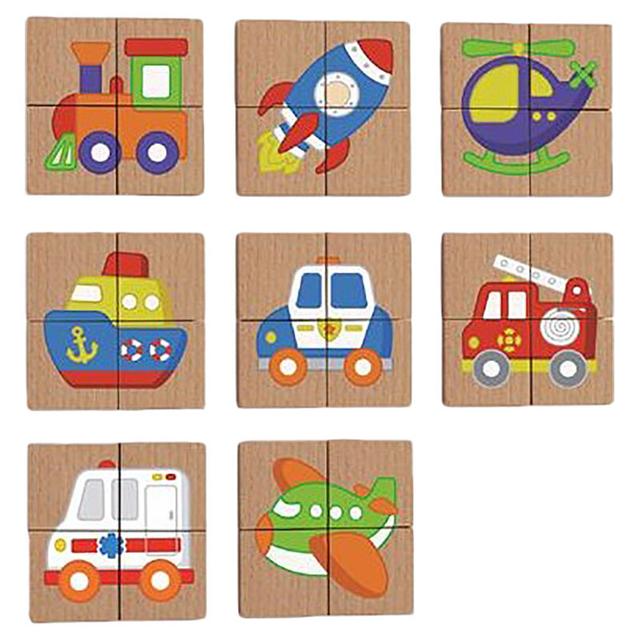 Viga - Magnetic Puzzle Block 32pcs Set - Transportation