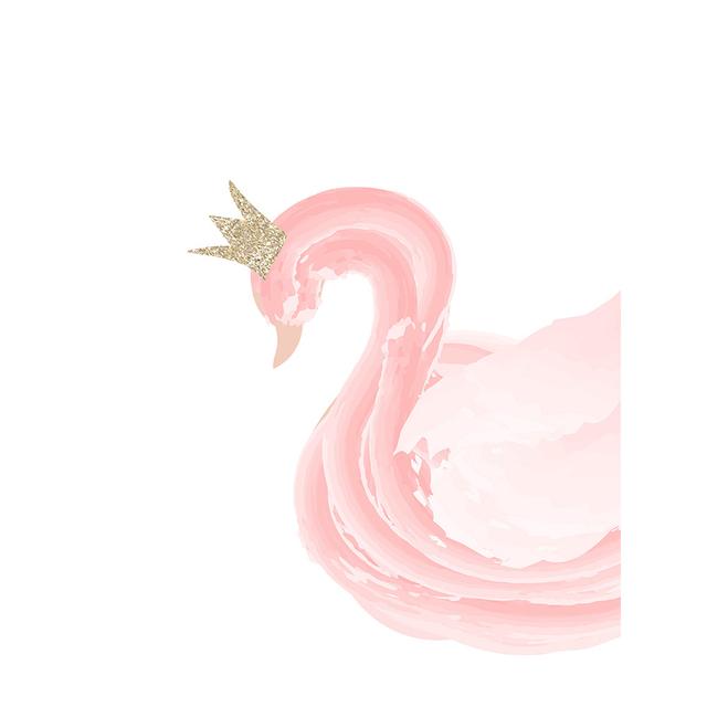 Paper Crew - Pink Swan Glitter Crown Wall Art Print