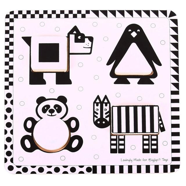 Bigjigs - Black & White Puzzle - Animals