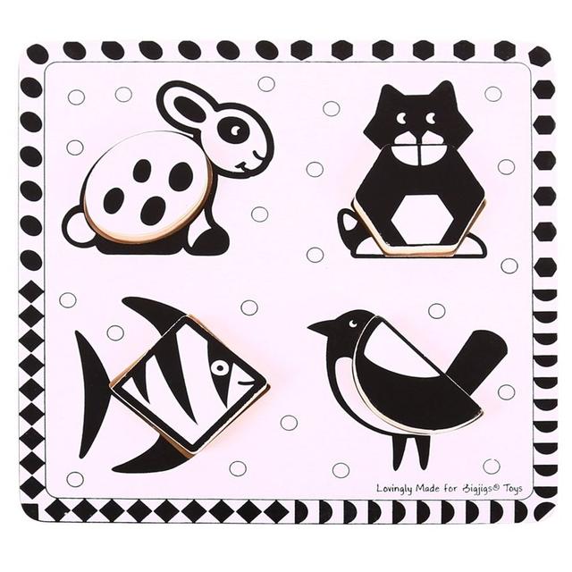 Bigjigs - Black & White Puzzle - Pets