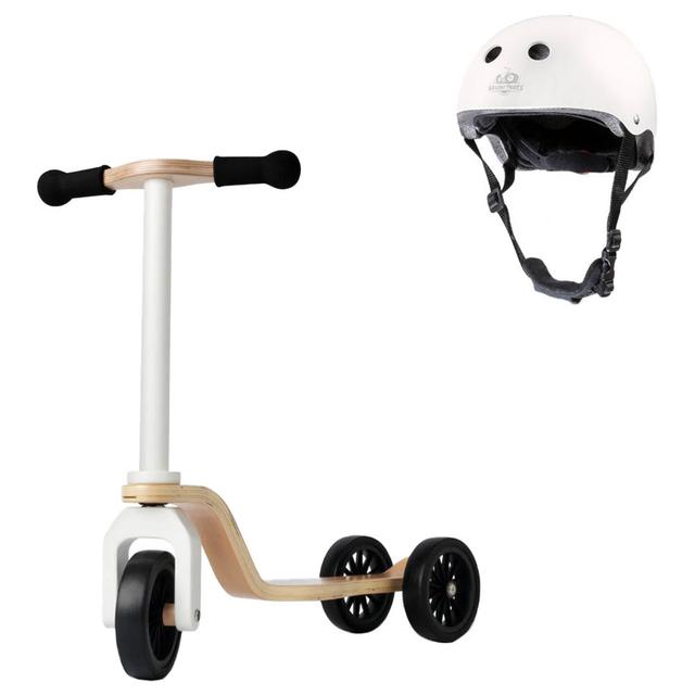 Kinderfeets - Toddler Scooter & Helmet - White