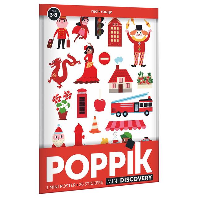 Poppik - Mini Sticker Poster - Learning Colours Red