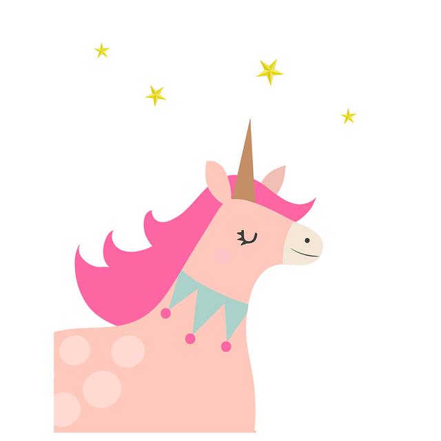 Paper Crew - Pink Unicorn Wall Art Print