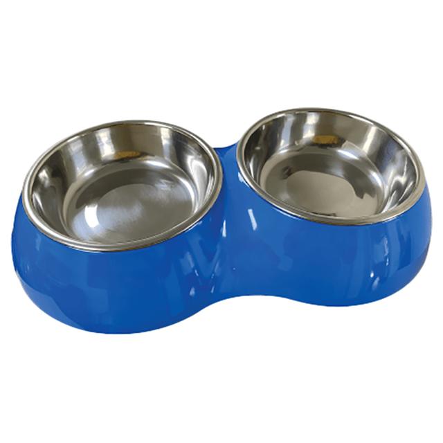 Petkin - Nutrapet Double Dinner Bowl Small - Blue