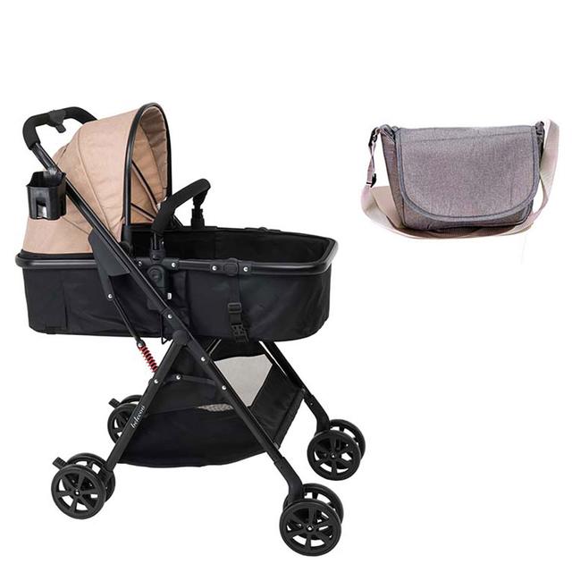 Uniqoo - 5 Portable Pram W/ Diaper Bag  - Beige