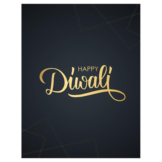 Pinak - Happy Diwali A6 Card - Black & Gold